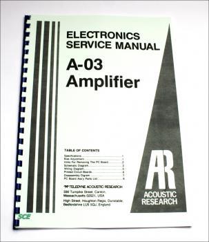 A-03 Amplifier / Acoustic-Research / technische Unterlage