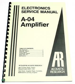 Acoustick Research A-04 Amplifier / technische Unterlage