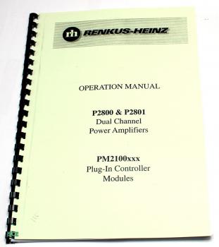 RH Manual P2800 & P2801 / PM2100 XXX / technische Unterlage