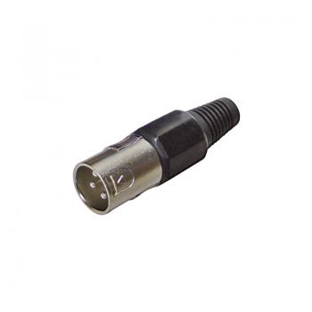 XLR Stecker / 3 polig / Kennung Schwarz / Lötanschluss /