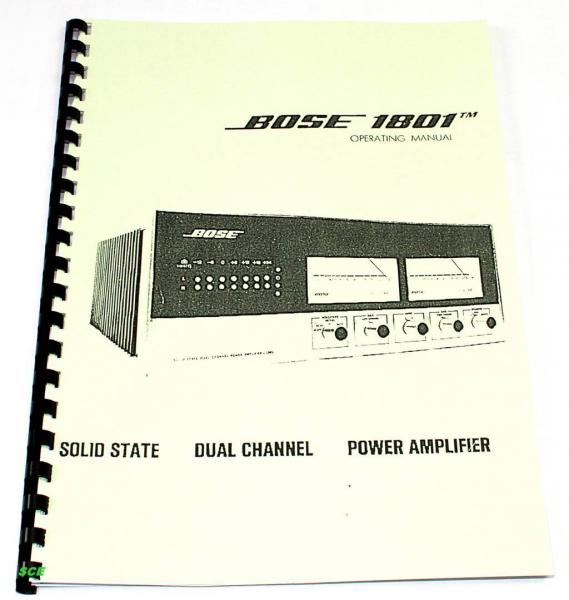 Bose Endstufe 1800-1801 / technische Unterlage