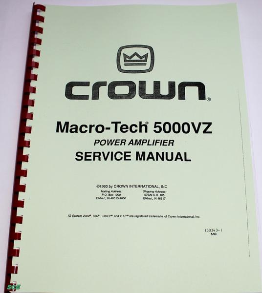 Crown Verstärkerserie Pulse Serie / technische Unterlage