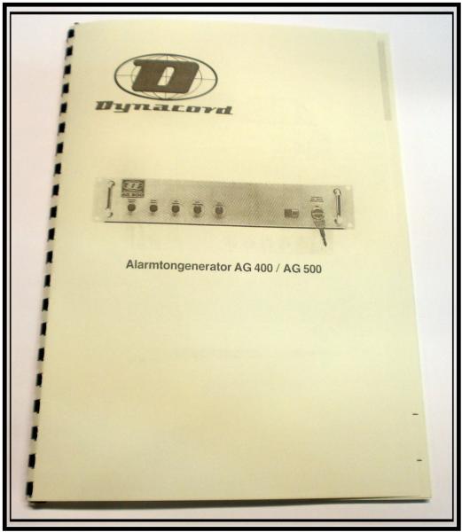 Dynacord Alarmtongenerator AG 400 / AG 500 /Technische Unterlage