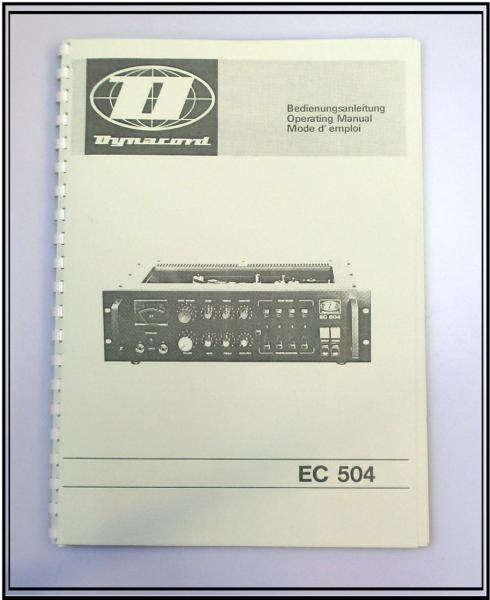 Dynacord Verstärker EC-504 / technische Unterlage