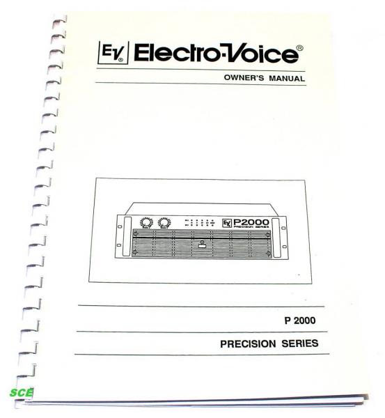 Electro-Voice Verstärker P-2000 / technische Unterlage