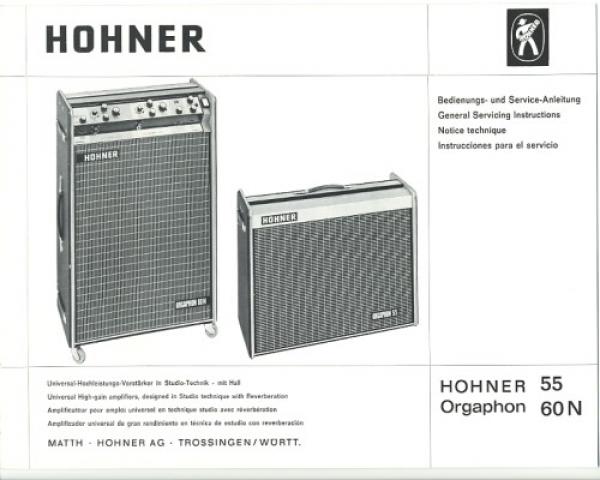 Hohner Kofferverstärker SP 55/ SP 75 technische Unterlage