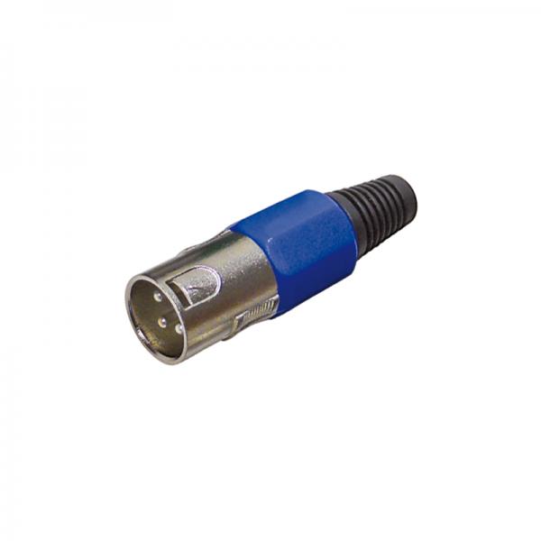 XLR Stecker / 3 polig / Kennung Blau / Lötanschluss /