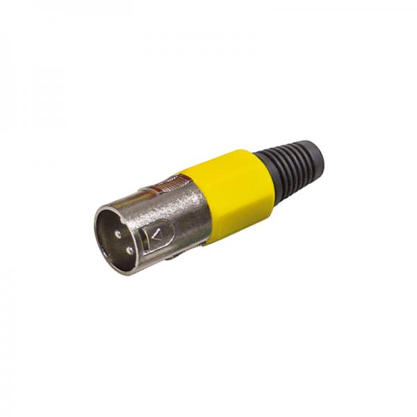 XLR Stecker / 3 polig / Kennung Gelb / Lötanschluss /